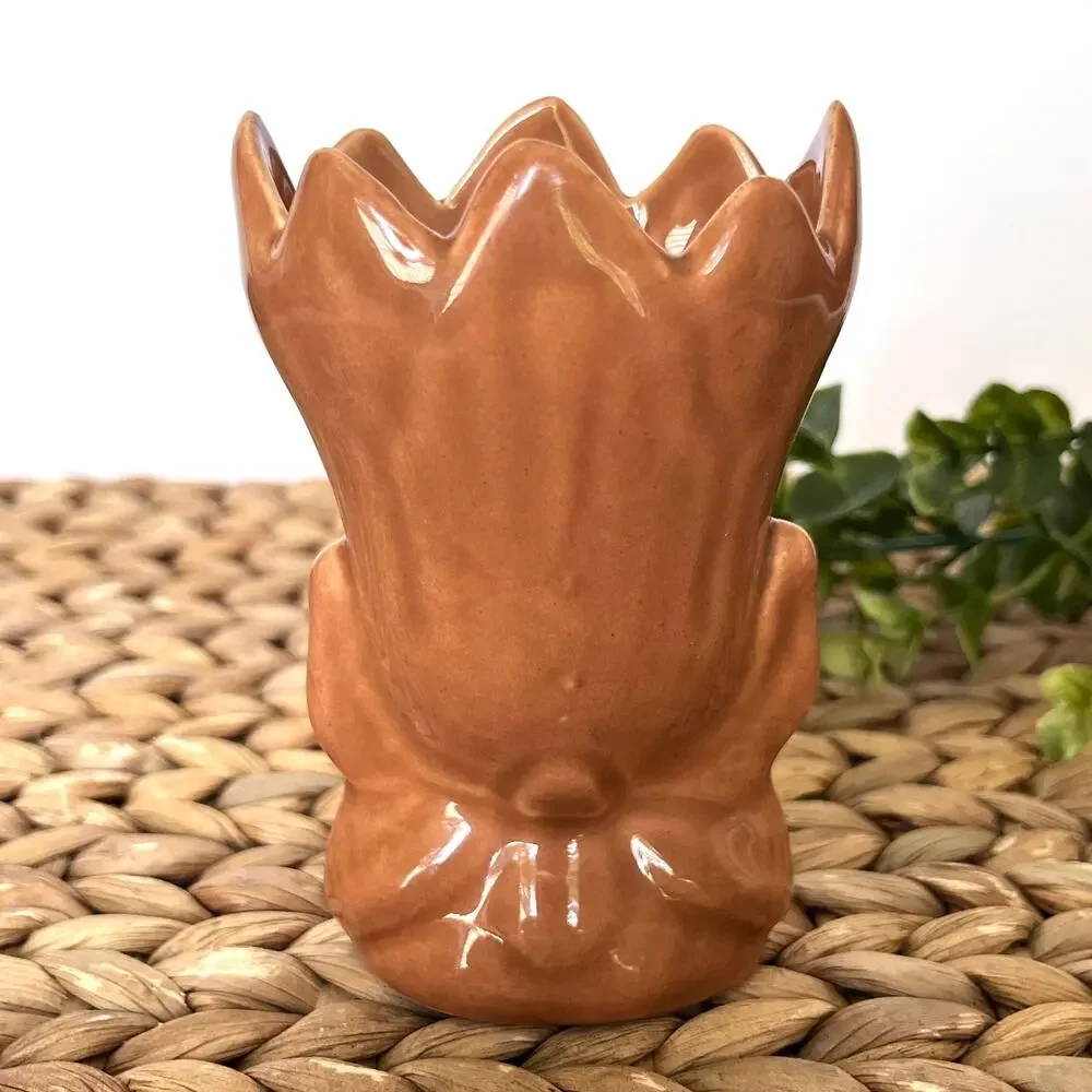 Vintage Camark Pottery Tulip Bud Vase Neutral Peach Glaze Orignal Labels
